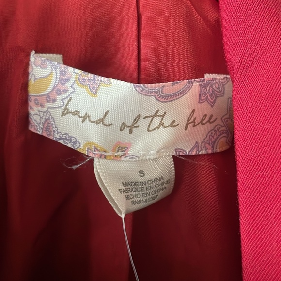 Band of The Free Dark Red lined Blazer . NEW w/ Tags . Size S - Picture 5 of 9